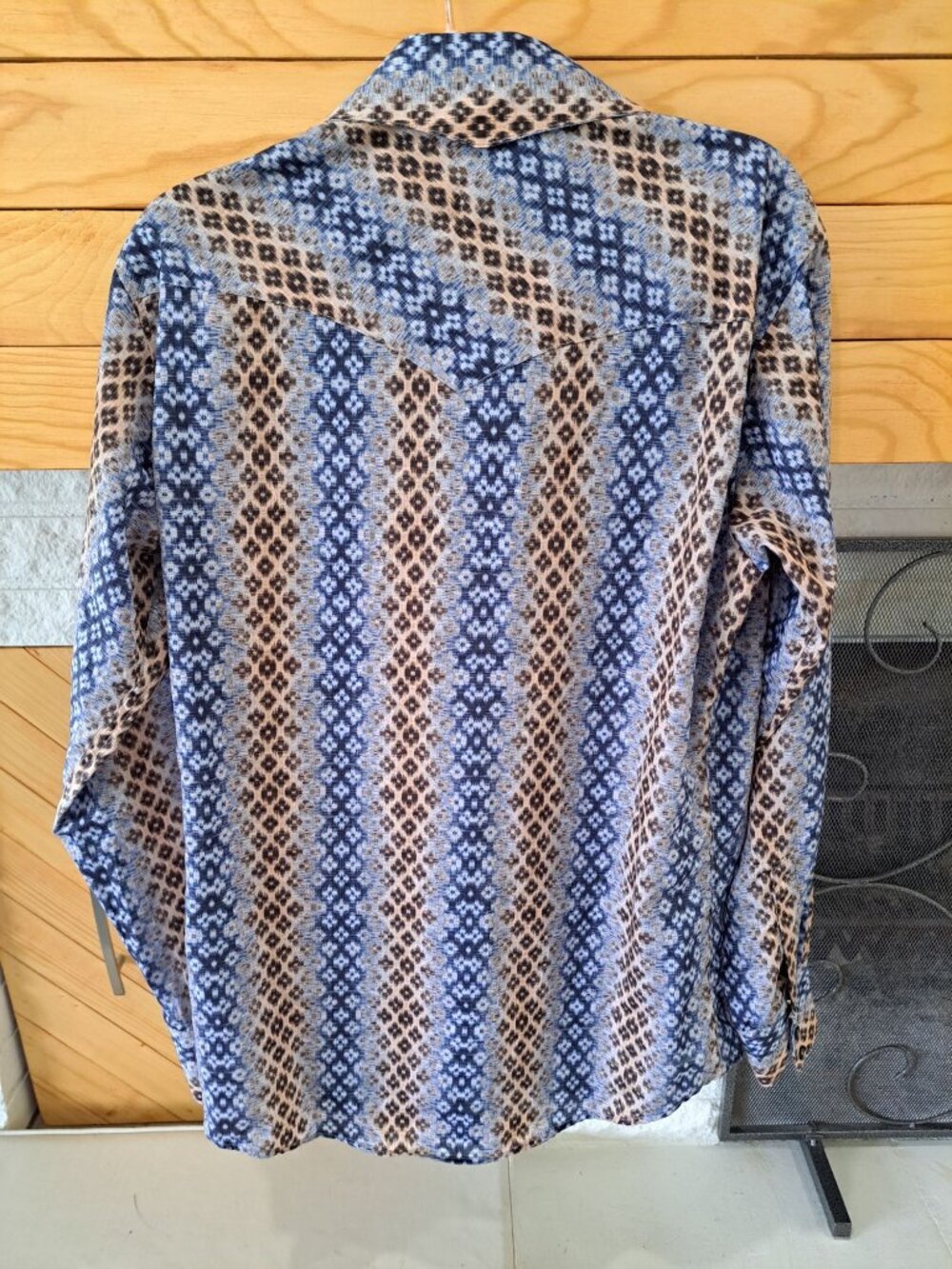 Rodeo West Mens Western Pearl Snap Button Shirt S Diamond Front Back Yokes Rodeo - Picture 7 of 14